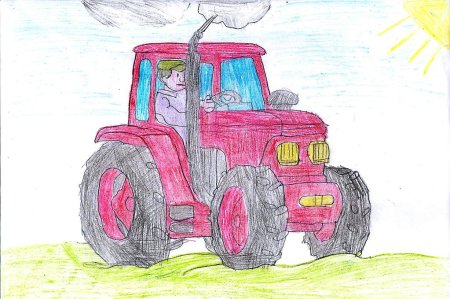 Трактор раскраска для детей