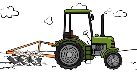 Трактор на прозрачном фоне