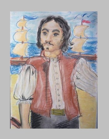 Портрет Петра 1 рисунок