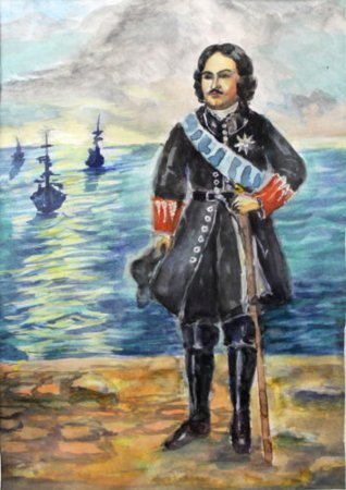 Петр первый рисунок