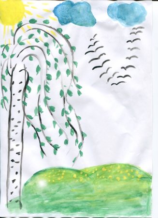 Берёза рисунок карандашом