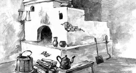 Русская печь карандашом