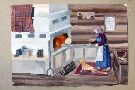 Русская печь в избе