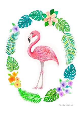 Розовый фламинго детский рисунок (55 фото)