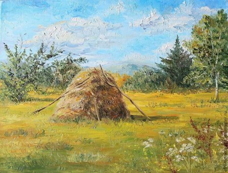 Июль сенокос деревня живопись