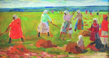 Б.Кустодиев «сенокос»