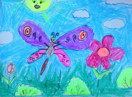 Бабочка рисунок детский