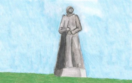 Памятник Алеше в Мурманске рисунок