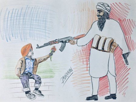 Террорист рисунок