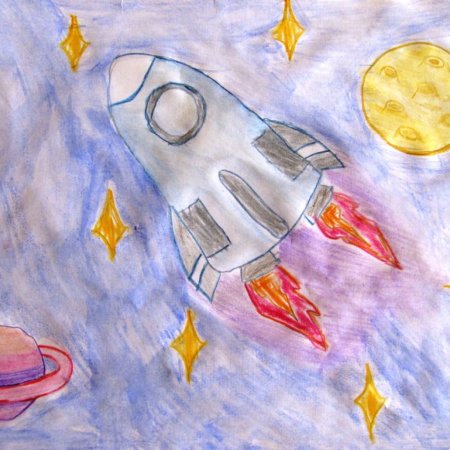 Рисунок ко Дню космонавтики