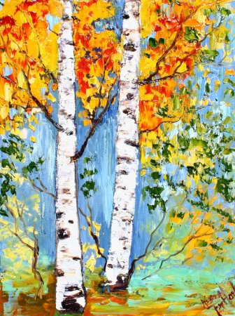Осень березы живопись