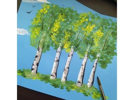 Нетрадиционное рисование березы