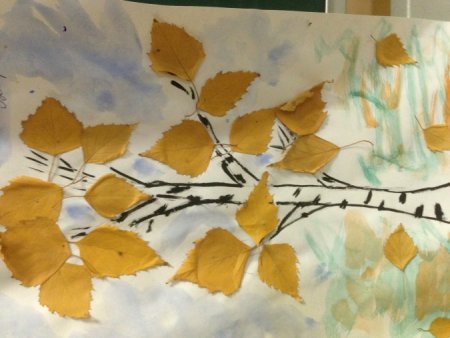 Осенние березы акварелью