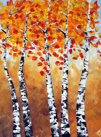 Рисование березы для детей