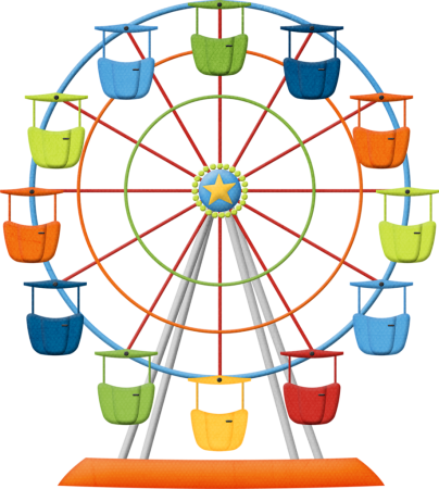 Колесо обозрения для детей на прозрачном фоне