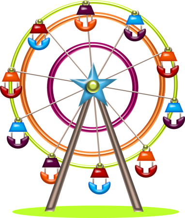 Колесо обозрения для детей на прозрачном фоне