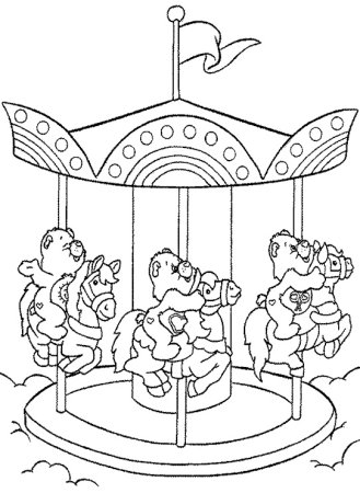 Карусель раскраска