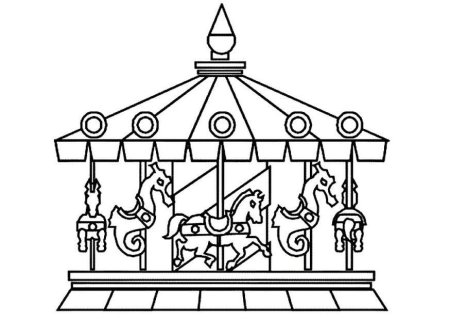 Карусель раскраска