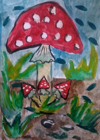 Рисование мухомор