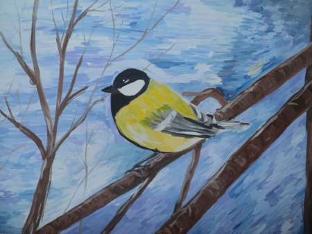 Синичка рисунок