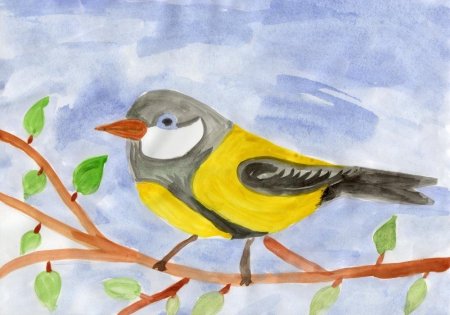 Рисование синички