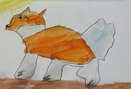 Лиса для рисования детям