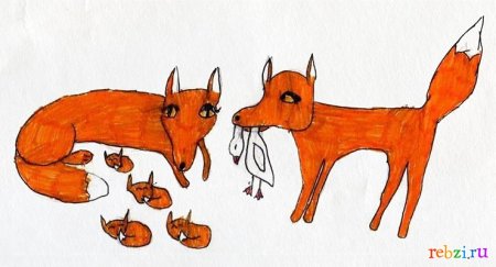 Лиса рисунок смешной