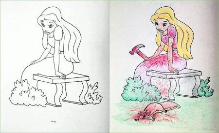 Детские раскраски в руках взрослых