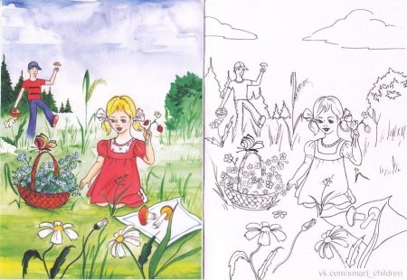 Природа летом рисунки детей