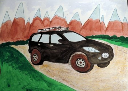 Детский рисунок автомобиля