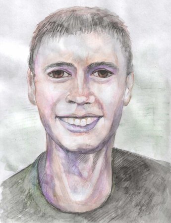 Детский автопортрет красками