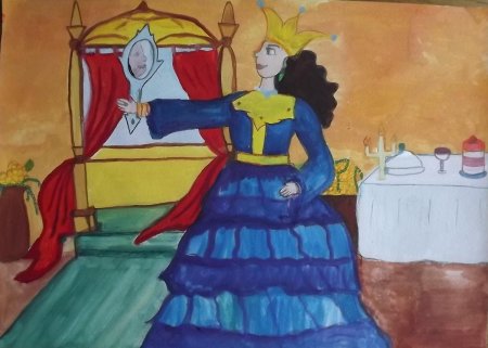 Рисунок царевны из сказки о мертвой царевне и семи богатырях