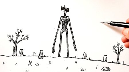 Сиреноголовый рисунок пошаговый