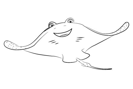 Морской Скат раскраска