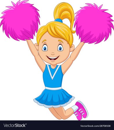 Болельщицы с помпонами мультяшная