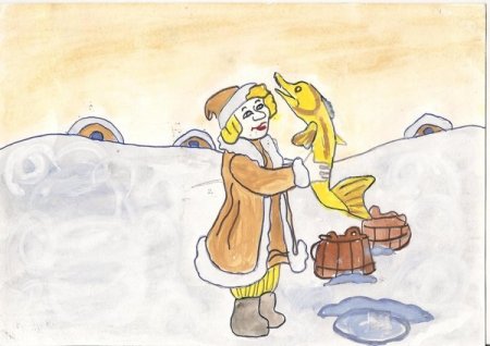 Рисунок Емеля на печи детский