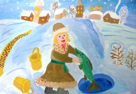 Сказка по щучьему велению раскраска