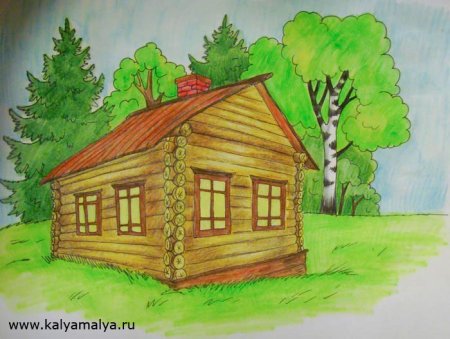 Деревенский домик для рисования