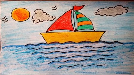 Рисование моря для детей