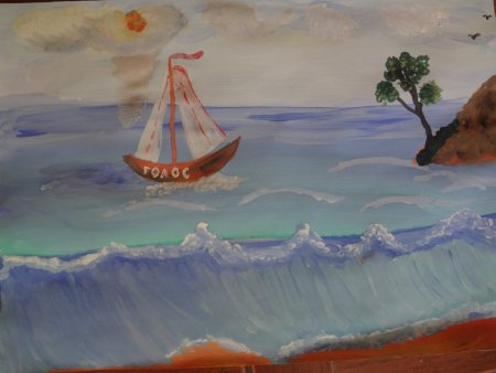 Рисование морской пейзаж