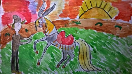 Рисование конек горбунок