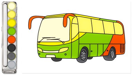 Нарисовать автобус ребенку