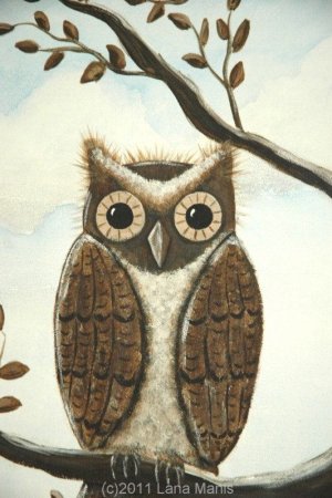 Нарисовать сову в дупле