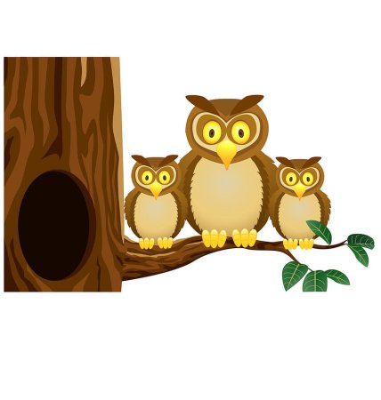 Сова в дупле вектор
