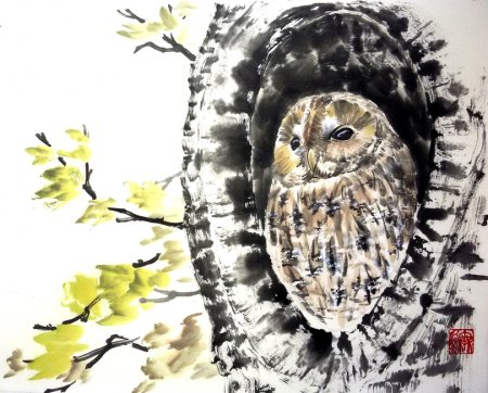 Филин китайская живопись