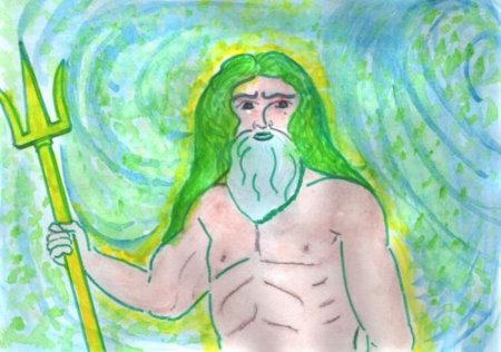Посейдон Бог древней Греции рисунок