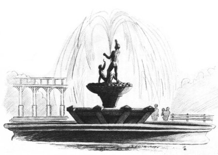 Фонтан СПБ Петергоф вектор
