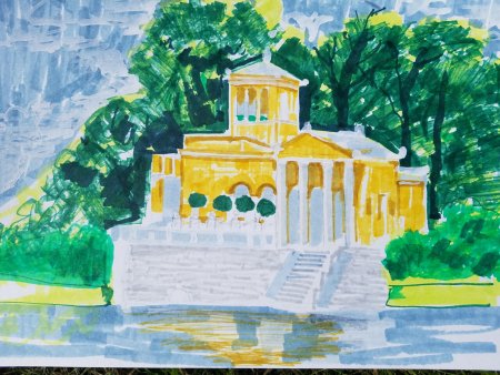 Детские рисунки Петергофа