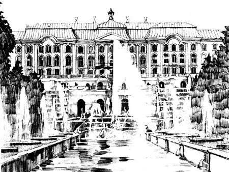 Петергофский дворец чб