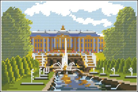 Схема большого каскада Петергофа